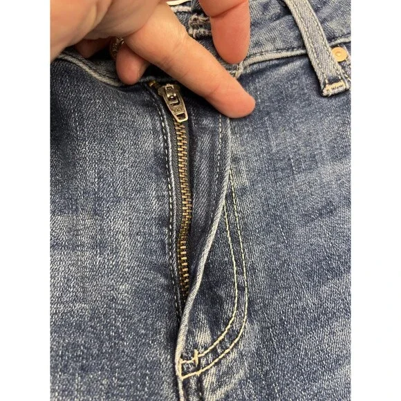 Paige Bridgette Jeans Women’s Sz 27 In Antwerp Cropped Raw Hem Made In USA Boho